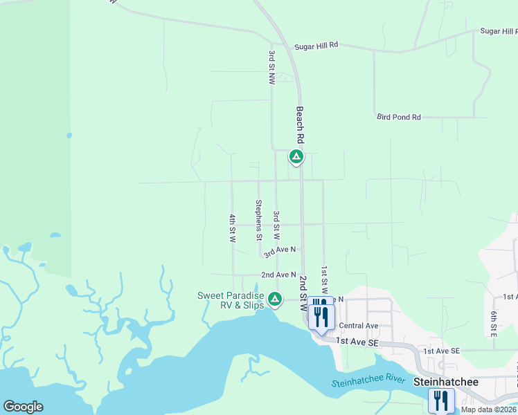map of restaurants, bars, coffee shops, grocery stores, and more near 411 Third Street Northwest in Perry
