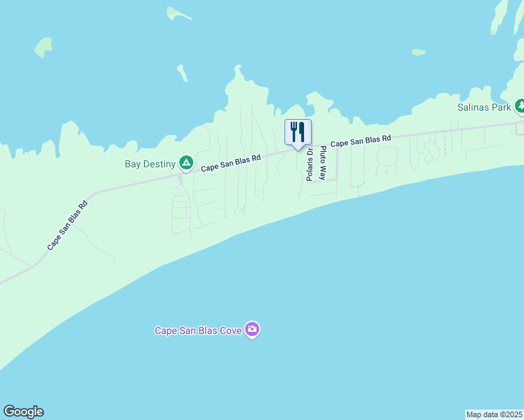 map of restaurants, bars, coffee shops, grocery stores, and more near 197 Cape San Blas Road in Port St. Joe