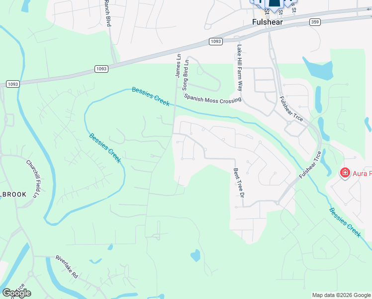 map of restaurants, bars, coffee shops, grocery stores, and more near 5118 Long Branch Bend in Fulshear