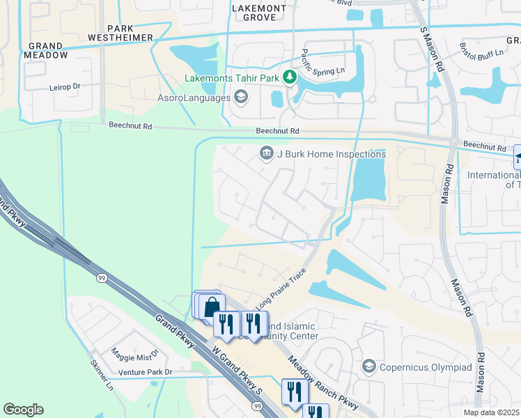 map of restaurants, bars, coffee shops, grocery stores, and more near Driscoll Park Drive in Richmond