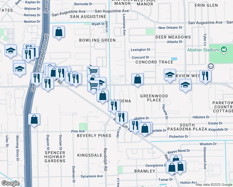 map of restaurants, bars, coffee shops, grocery stores, and more near 2111 Catalina Avenue in Pasadena