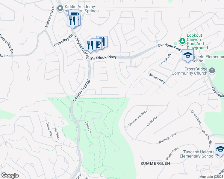map of restaurants, bars, coffee shops, grocery stores, and more near 1415 Pinnacle Falls in San Antonio