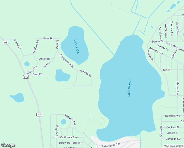 map of restaurants, bars, coffee shops, grocery stores, and more near 118 Yearling Road in Interlachen