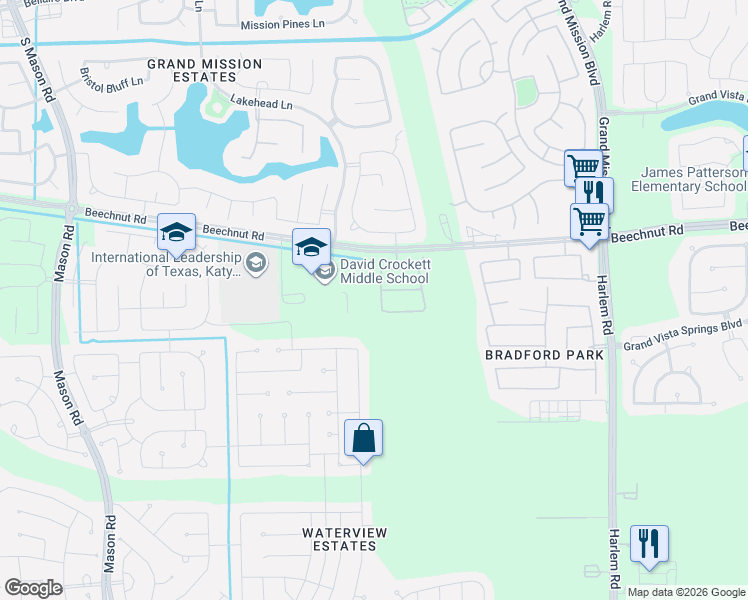 map of restaurants, bars, coffee shops, grocery stores, and more near 8822 Houston Falls Lane in Richmond