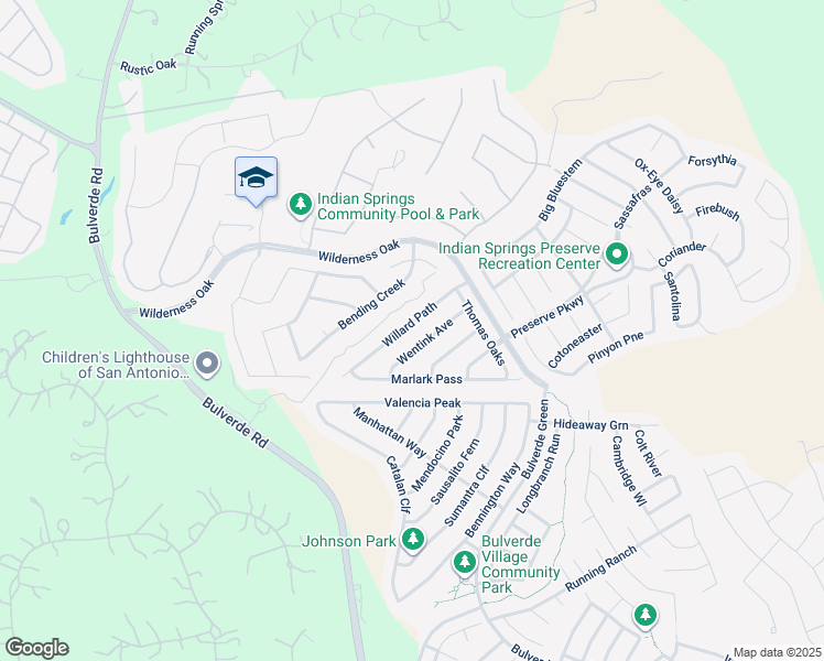 map of restaurants, bars, coffee shops, grocery stores, and more near 25626 Willard Path in San Antonio