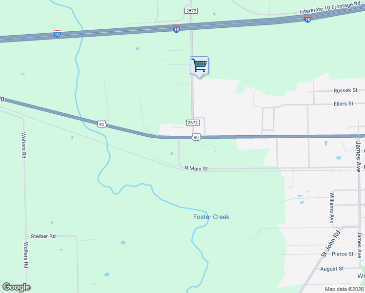 map of restaurants, bars, coffee shops, grocery stores, and more near 203 Old Highway 90 Loop in Schulenburg