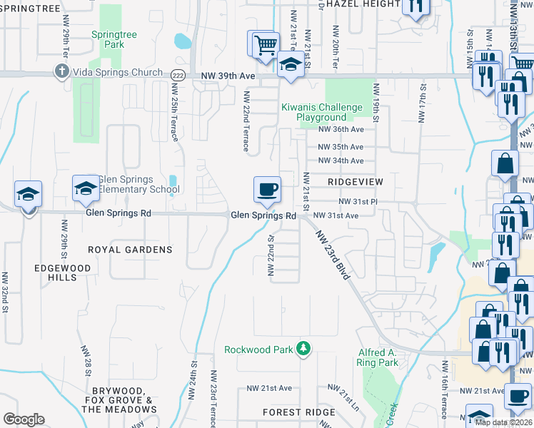 map of restaurants, bars, coffee shops, grocery stores, and more near in Gainesville