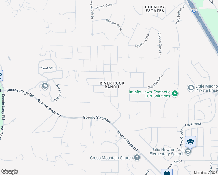 map of restaurants, bars, coffee shops, grocery stores, and more near 25534 Green Terrace in San Antonio