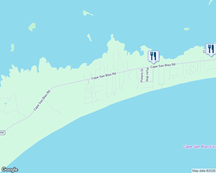 map of restaurants, bars, coffee shops, grocery stores, and more near 109 McCosh Mill Road in Port Saint Joe