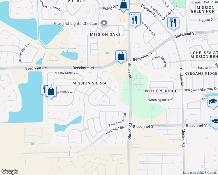 map of restaurants, bars, coffee shops, grocery stores, and more near 8823 Sunrise Terrace Lane in Richmond