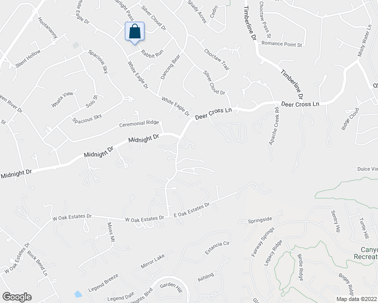 map of restaurants, bars, coffee shops, grocery stores, and more near 160 Deer Cross Lane in San Antonio