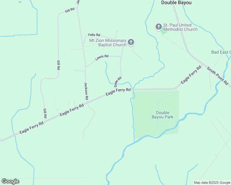 map of restaurants, bars, coffee shops, grocery stores, and more near 2308 Eagle Ferry Road in Anahuac