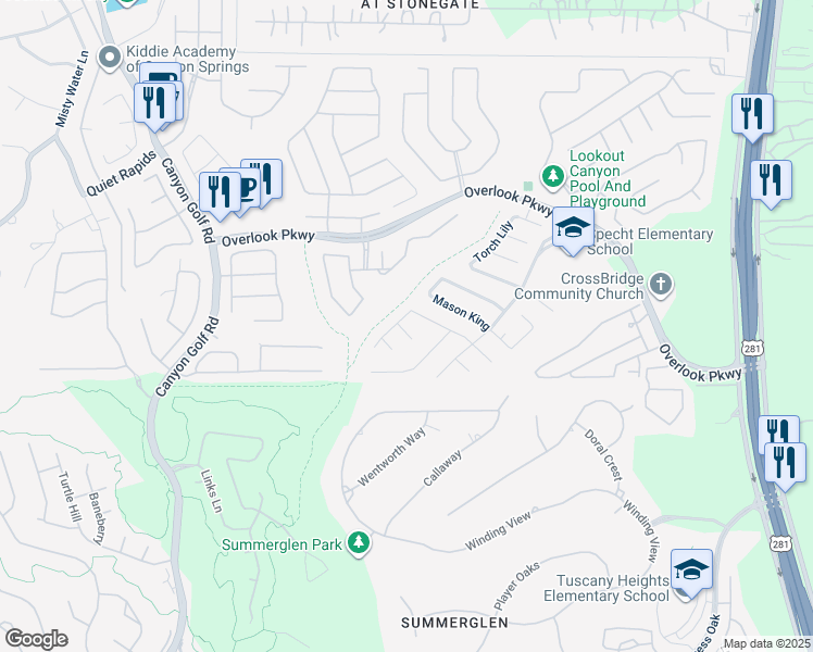 map of restaurants, bars, coffee shops, grocery stores, and more near 1507 June Berry in San Antonio