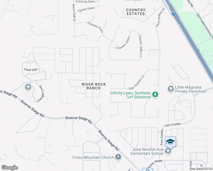 map of restaurants, bars, coffee shops, grocery stores, and more near 25541 Limestone Ridge Drive in San Antonio