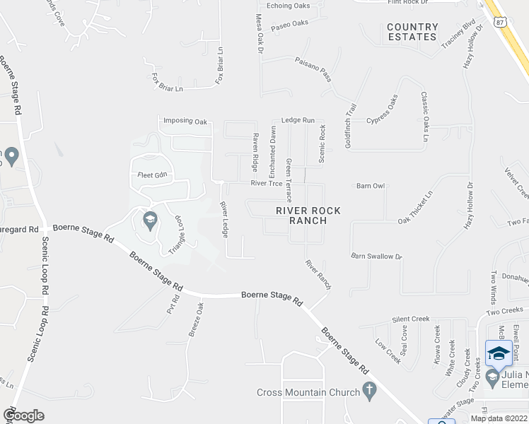 map of restaurants, bars, coffee shops, grocery stores, and more near 8927 Rocky Ridge in San Antonio