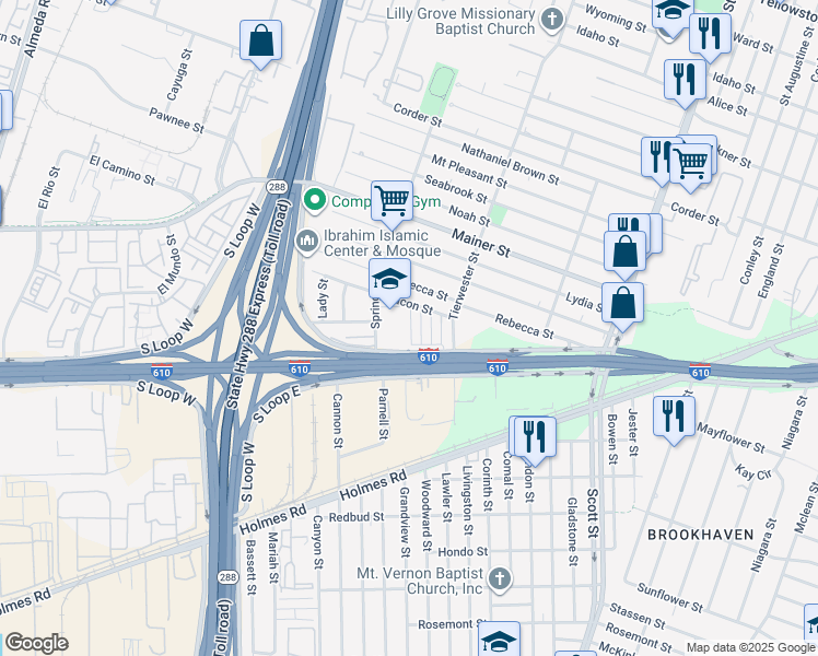 map of restaurants, bars, coffee shops, grocery stores, and more near 316 Tierwester Village Street in Houston