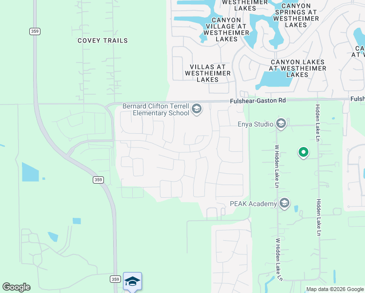 map of restaurants, bars, coffee shops, grocery stores, and more near 26361-26999 Fulshear-Gaston Road in Richmond