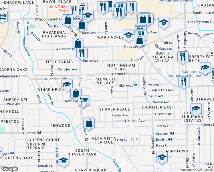 map of restaurants, bars, coffee shops, grocery stores, and more near 2013 Lenny Ln in Pasadena
