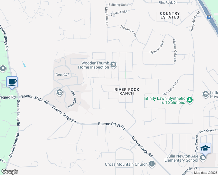 map of restaurants, bars, coffee shops, grocery stores, and more near 8927 Rocky Ridge in San Antonio