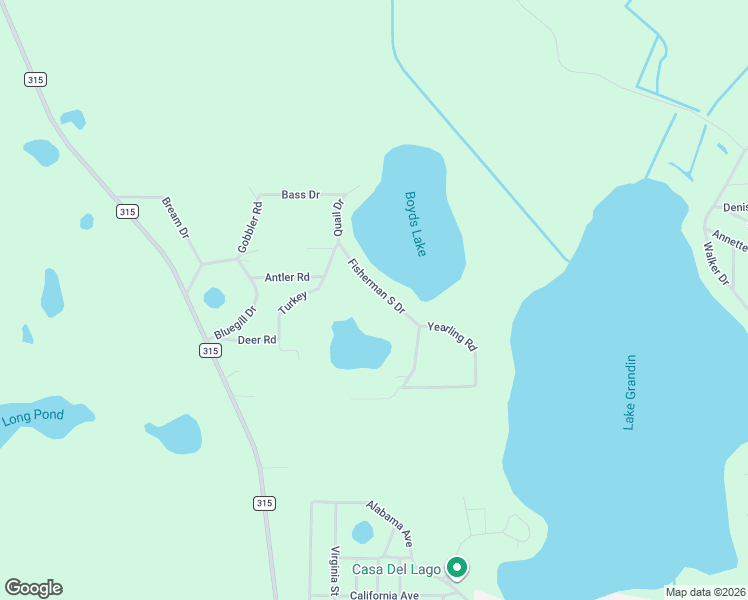 map of restaurants, bars, coffee shops, grocery stores, and more near 139 Fisherman South Drive in Interlachen