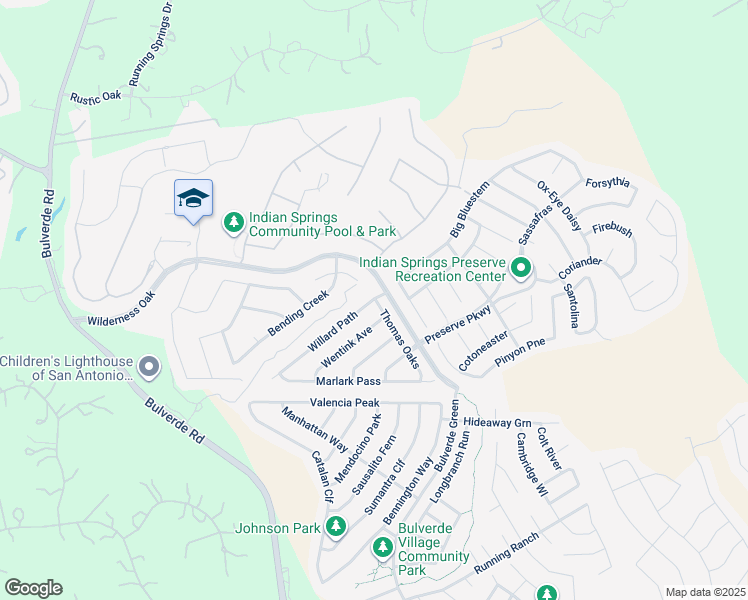 map of restaurants, bars, coffee shops, grocery stores, and more near 25734 Willard Path in San Antonio