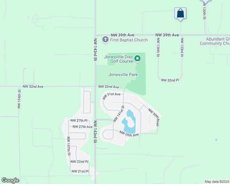 map of restaurants, bars, coffee shops, grocery stores, and more near 14156 Northwest 31st Avenue in Gainesville