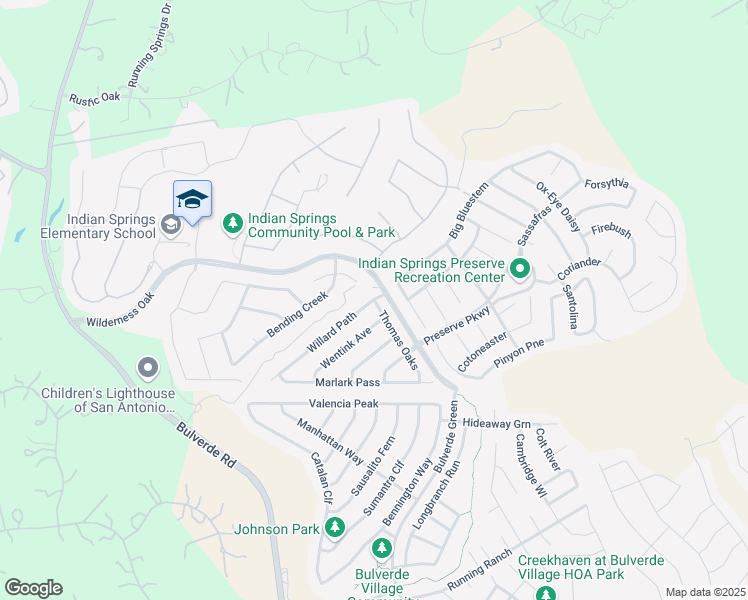 map of restaurants, bars, coffee shops, grocery stores, and more near 25626 Willard Path in San Antonio
