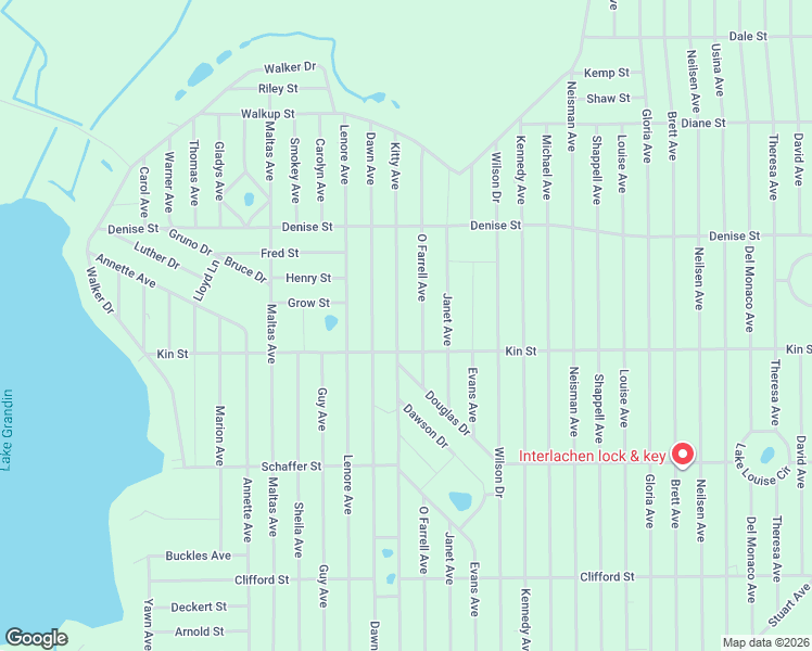 map of restaurants, bars, coffee shops, grocery stores, and more near 1006 Kitty Avenue in Interlachen