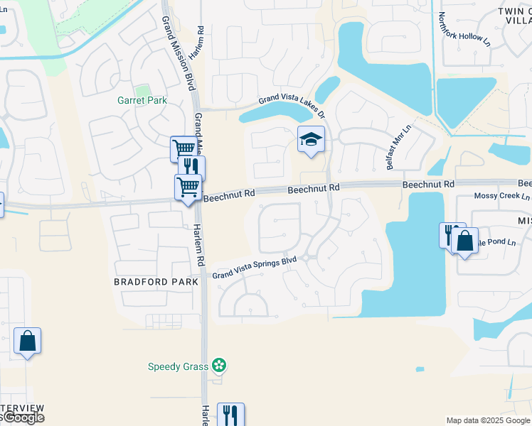 map of restaurants, bars, coffee shops, grocery stores, and more near 8802 Wasatch Valley Lane in Richmond