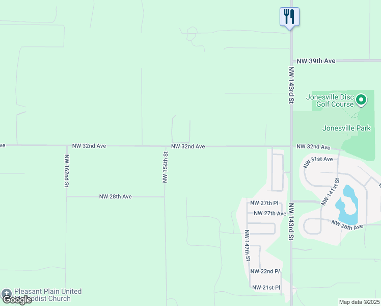 map of restaurants, bars, coffee shops, grocery stores, and more near 15101 Northwest 32nd Avenue in Newberry