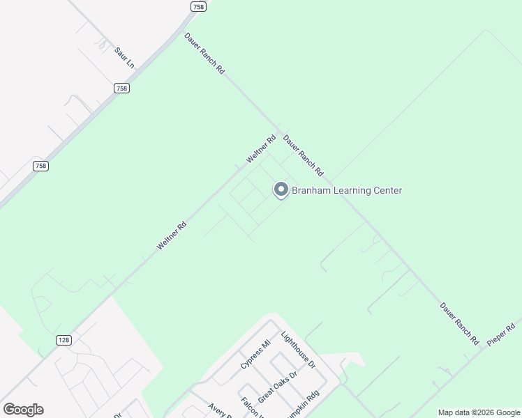 map of restaurants, bars, coffee shops, grocery stores, and more near 1945 County Road 128 in New Braunfels