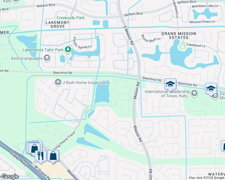 map of restaurants, bars, coffee shops, grocery stores, and more near Beechnut Road in Richmond