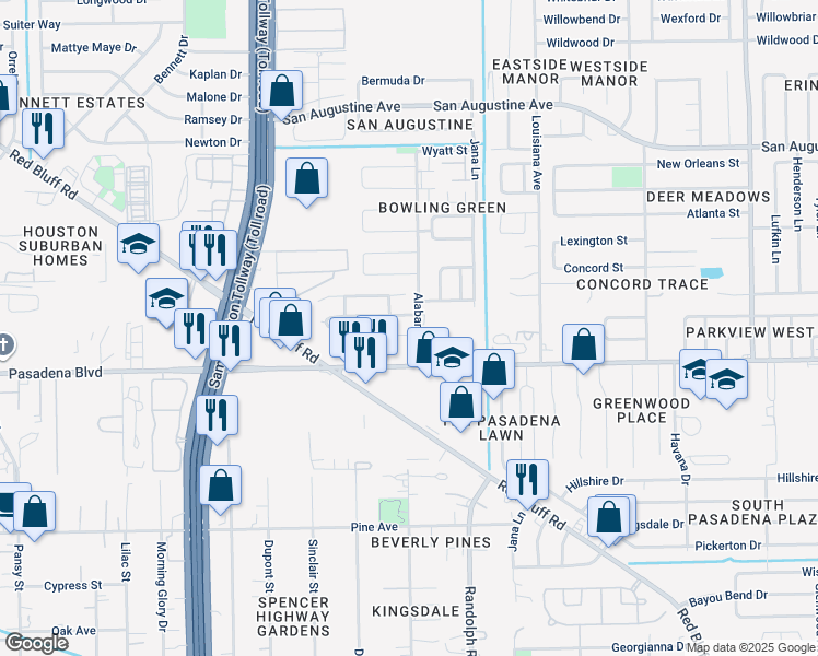 map of restaurants, bars, coffee shops, grocery stores, and more near 4131 Dogwood Hill Street in Pasadena