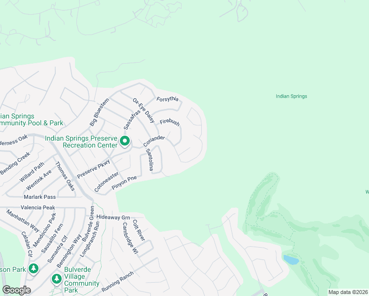 map of restaurants, bars, coffee shops, grocery stores, and more near 25727 Coreopsis in San Antonio