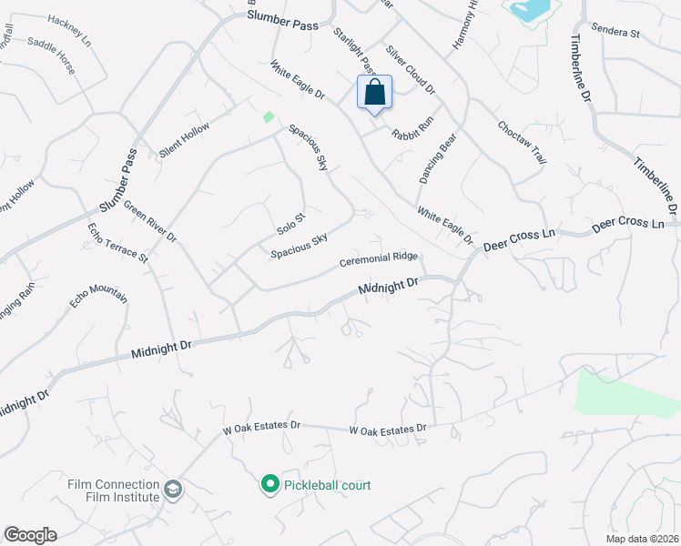 map of restaurants, bars, coffee shops, grocery stores, and more near 447 Ceremonial Ridge in San Antonio