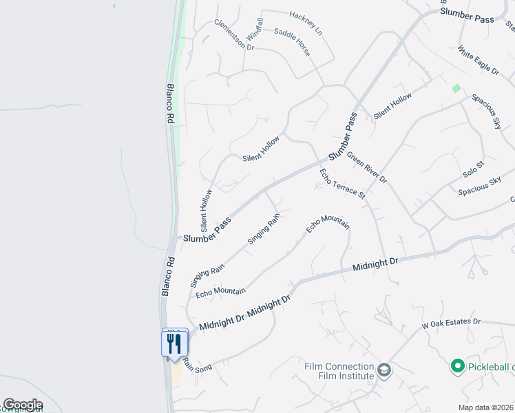 map of restaurants, bars, coffee shops, grocery stores, and more near 1822 Slumber Pass in San Antonio