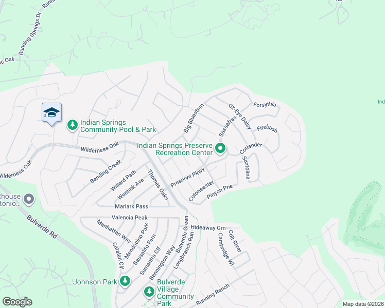 map of restaurants, bars, coffee shops, grocery stores, and more near 3601 Passiflora in San Antonio