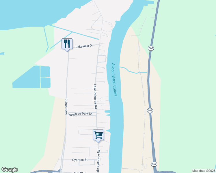 map of restaurants, bars, coffee shops, grocery stores, and more near in Morgan City