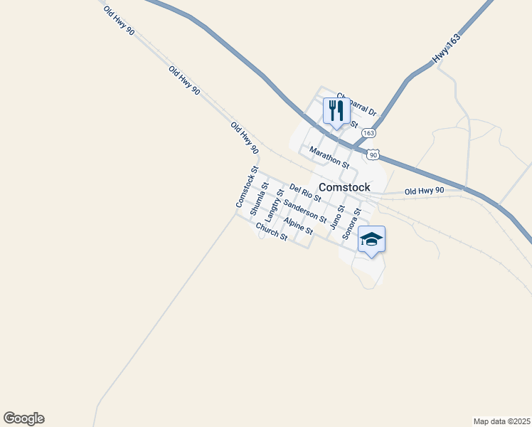 map of restaurants, bars, coffee shops, grocery stores, and more near 653 Langtry Street in Comstock
