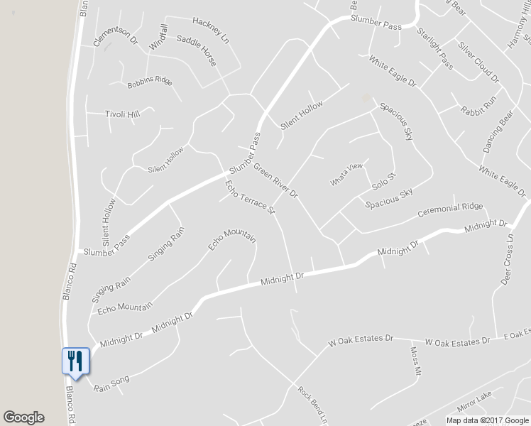 map of restaurants, bars, coffee shops, grocery stores, and more near 25719 Echo Terrace Street in San Antonio