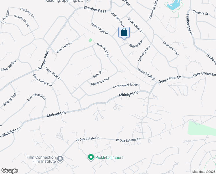 map of restaurants, bars, coffee shops, grocery stores, and more near 447 Ceremonial Ridge in San Antonio