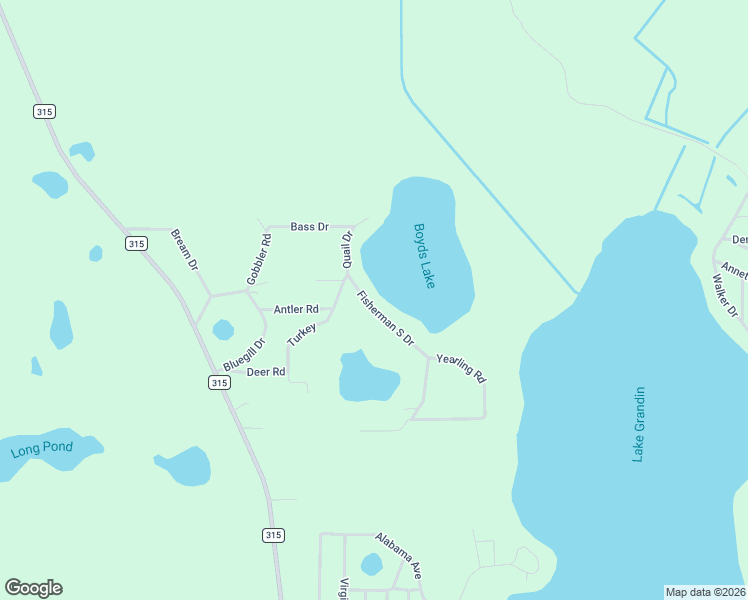 map of restaurants, bars, coffee shops, grocery stores, and more near 130 Fisherman South Drive in Interlachen