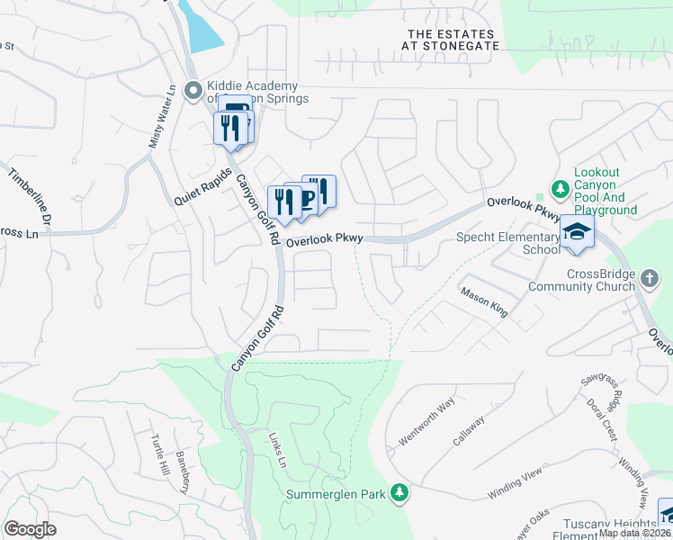 map of restaurants, bars, coffee shops, grocery stores, and more near 1602 Winston Cove in San Antonio