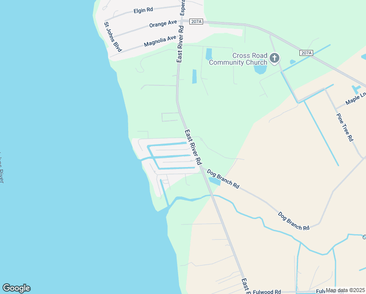 map of restaurants, bars, coffee shops, grocery stores, and more near 106 Magnolia Drive in East Palatka