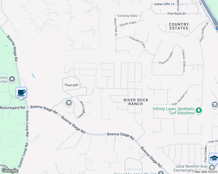 map of restaurants, bars, coffee shops, grocery stores, and more near 25702 Stormy Ridge in San Antonio