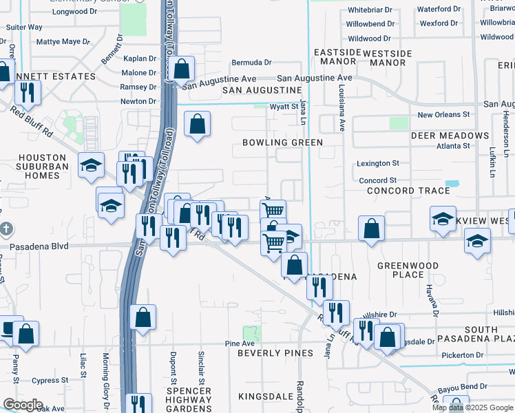 map of restaurants, bars, coffee shops, grocery stores, and more near 4131 Dogwood Hill Street in Pasadena