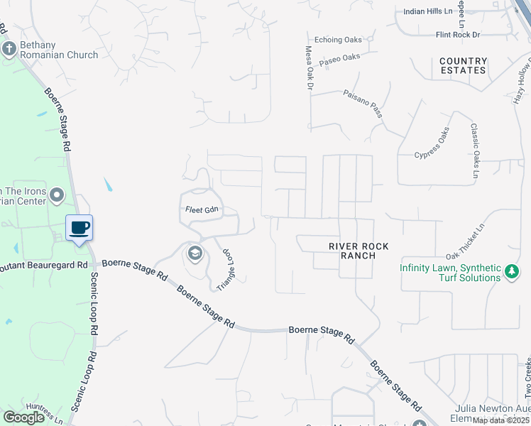map of restaurants, bars, coffee shops, grocery stores, and more near 25527 River Ledge in San Antonio