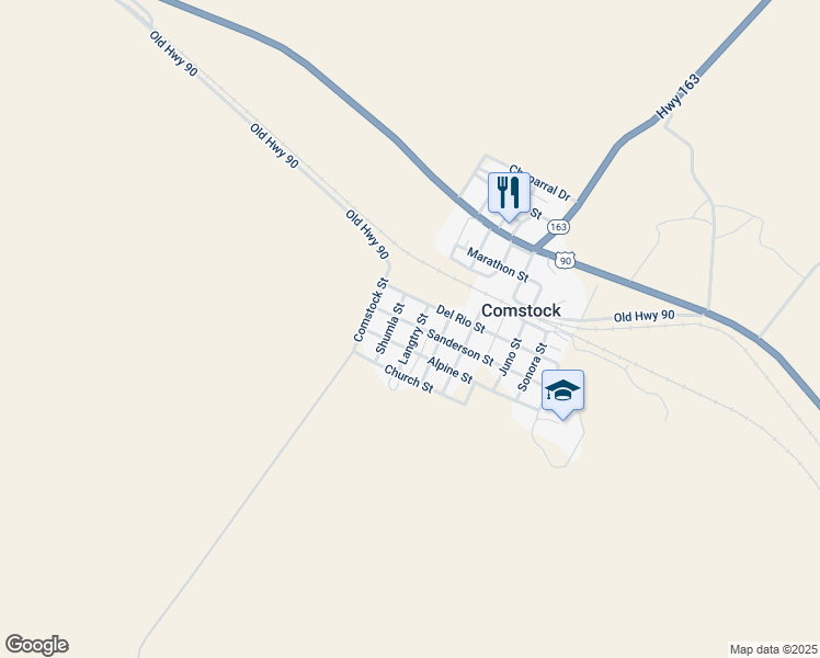 map of restaurants, bars, coffee shops, grocery stores, and more near 653 Langtry Street in Comstock