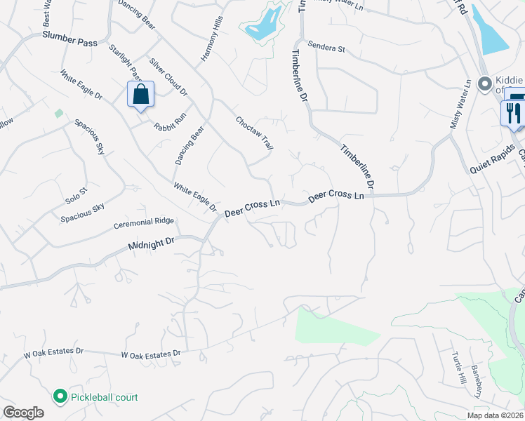 map of restaurants, bars, coffee shops, grocery stores, and more near 25750 Wild Turkey Road in San Antonio