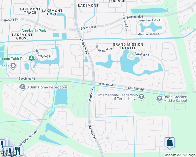 map of restaurants, bars, coffee shops, grocery stores, and more near Lemon Blossom Circle in Richmond